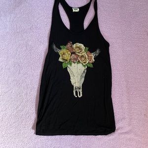 Color bear boho skull tank top